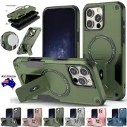 For iPhone 16e 16 15 14 Plus 13 12 Pro Max Heavy Duty Magsafe Case Stand Cover