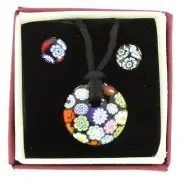 GlassOfVenice Murano Glass Millefiori Necklace and Earrings Set - Round