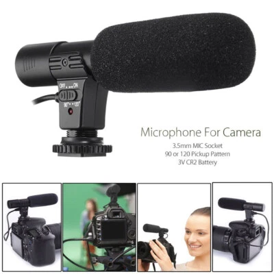 3.5mm Universal Microphone External Stereo Mic for Canon Nikon DSLR Camera DV AU