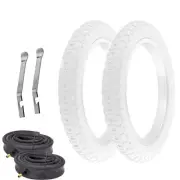PRO+ BICYCLE 14 x 2.125 WHITE COMP III BMX TREAD W/ HEAVY-DUTY TUBES & LEVERS