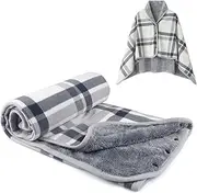 forestfish Warm Plaid Flannel Blankets Lightweight Throws for Lap Bed Sofa Office
