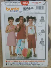 * BURDA * GIRLS JUMPER & TOP SEWING PATTERN * #9844 * ~ SIZE 2 3 4 5 6