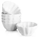 Ramekins 4 oz Creme Brulee Ramekins Flower-Shaped Porcelain Ramekins Oven Saf...