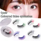Colored Fake Lashes Self-adhesive Eyelashes Lash Extension Reusable Glue-Free T