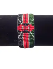 Wrist Band Bracelet Maasai Masai Beaded Kenyan Flag Elastic Kids Size 6"