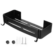 Bathroom Shower Shelf Space Aluminium Wall Mount 2 Hooks Heavy Duty Multifunction Storage Stand