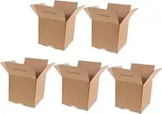 NUOBESTY Cardboard Boxes for Moving 5 Pack Medium Size Square Shipping Boxes Dependable Packing Supplies
