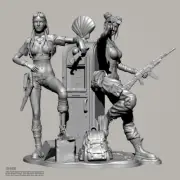 1/24 Resin Twin Sisters Warriors Unassembled Unpainted td-6038