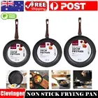 24/28/32cm Marble Coated NonStick Cookware Cook WOK Pan Frypan Bakelite Grip AU