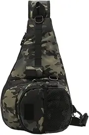 Fishing Sling Pack | Gear Holder Shoulder Storage Tackle Bag Outdoor - Adjustable Sling Fishing Backpack with Rod Holder for Travel Hiking