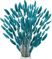uxcell 180-Pack Bunny Tails Grass 17 Inch Fluffy Rabbit Tail Grass Dried Flowers Branches Vase Filler Dried Grass Decor for Home/Wedding/Vase/Office/Party [Blue Green]