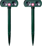 2 Pack 2025 Ultrasonic Animal Repeller Solar Powered Animal Repellent, Waterproof Animal Deterrent Devices Outdoor Repels Cat, Dog, Fox, Derrent, Rat, etc