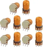 Aexit 10 (Potentiometer) PCS High Quality WH148 50K ohm 3P Rotary Linear Taper Potentiometers (18ry696qf500) w Knob