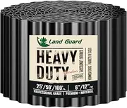 Land Guard Corrugated Garden Edging Border, 12" x 100' Landscape Paver Edging, Tall Landscape Edging, Fence for Garden, Flower Bed, Lawn and Landscape Edging (Glossy Black)