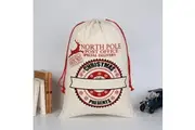 50x70cm Canvas Hessian Christmas Santa Sack Xmas Stocking Reindeer Kids Gift Bag - Cream - Christmas Presents