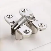 Stainless Steel Soft Close Concealed Door Hinges,Flush DoorAutomatic Mute Hinges 1PCS Hidden Hinges 8x42MM Invisible Concealed Cross Door Hinge Bearing 180D With Screw For Folding Door/Window Furnitur