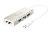 J5create JCH347 USB-C 3-port USB-A HUB with SD & Micro SD card reader JCH347