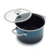 European Crafted Steel Core Enameled Cookware, 3.9QT Stock Pot with Lid, Indu...