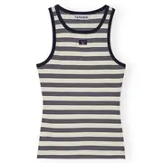 [GANNI] Striped Soft Cotton Rib Tank Top