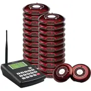 SINGCALL Wireless Kitchen Coaster Paging System,Guest calling pagers, 20 Buttons
