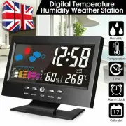 Humidity Weather Station Alarm Clock Thermometer Calendar Snooze Alarm Clock