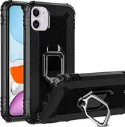 Cavor for iPhone 12 Mini Case,360°Rotation Ring Holder Kickstand [Work with Magnetic Car Mount] Shockproof Scratch-Resistant Protective Cover (5.4")-Black