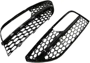 Honeycomb Mesh Style Front Bumper Fog Lamp Cover Grills Fog Light Grille Compatible For Audi A3 Hatchback 2013-2016(Black Silver)