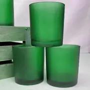 GGP 40 Bulk Pack Green Frosted Glass Votive Candle Holders Table Centreoieces Xmas Wedding Anniversary Event Recption Party Function Or Home Decor