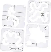 Gogogmee 4Pcs DIY Quilting Template Set Accurate Acrylic Patchwork Tools for Sewing Embroidery Crafts for Beginners Creative Projects Easy to Use Durable for Oddly Shaped Fabrics