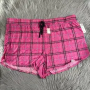 Secret Treasures Pajama Shorts Womens Size 3X (22W-24W) Pink Plaid Pajamas Pjs