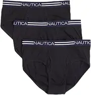 [Nautica] Men's Comfort Cotton Underwear Fly Front Brief-Multi Pack