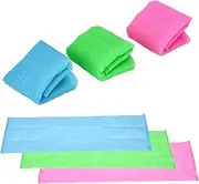 TranquilBeauty Exfoliating Towel Set of 3 - Soft, Quick-Dry Scrub Towels for Face and Body | Deep Cleanse | Machine Washable | Korean Exfoliating Cloth | 36x12 Inches - Green, Blue, Pink