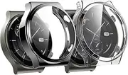 Turnwin intended for Huawei GT2 Pro Screen Protector Case, Electroplating Full of Cover Soft Flexible TPU Silicone Shock-Proof and Scratch-Resistant Protector Cover Case intended for Huawei GT2 Pro Bands Smartwatch (Silver,Clear)
