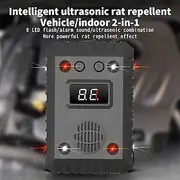 Ultrasonic Car Mouse Repeller – High-Power Mouse Deterrent with LED Red White Flash, Battery-Free Installation