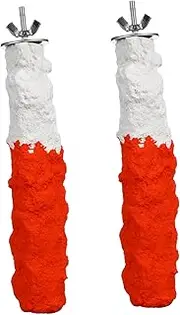 HYTROVE 2Pcs Pet Bird Perch Stand with Cuttlebone Durable Perch for Parrots and Birds for Play and Resting Safe and Bird Supplies