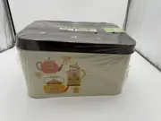 Vintage MCM CHEINCO Metal Bread Box Spice Of Life Design READ.