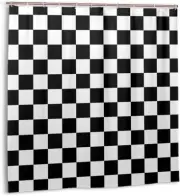 Black White Race Checkered Flag 72 W x 72 H Shower Curtain 12 Hooks Watercolor