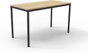 Rapidline Steel Frame Drafting Height Table, Natural Oak Top & Black P/C Frame, 1500 x 750 mm