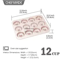 在飛比找momo購物網優惠-【Chefmade學廚】3款12連甜甜圈模(WK9223多拿