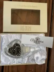 Sparkling Oleg Cassini Crystal Heart Diamonds Wine Bottle Stopper
