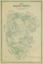 Historic County Map - Blanco County Texas - Walsh 1880 - 23 x 34.29