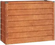 EVURU Corten Steel Raised Garden Bed Outdoor, Planter Raised Bed for Gardening, Metal Garden Box, Raised Flower Bed for Lawn Patio Balcony, Rusty 100x40x77 cm