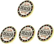ibasenice 4pcs Banker Number Sign Buttons Game Chips Poker Game Tokens Double Sided Game Markers Number Chips Party Supplies Reward Game Supplies Poker Chips Iron Metal