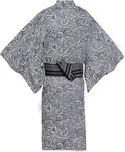 [thefancypumpkin] Men's Yukata Robes Kimono Robe Khan Steamed Clothing Pajamas