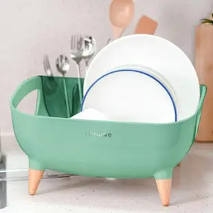 【WUZ 屋子】韓國nineware 簡約碗盤木角瀝水籃(綠色/收納/瀝水架)