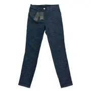 Escada Women's Patterned Straight Leg Jeans Size 8 / 38 NWT $285 Metal Logo