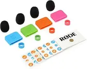 RØDE Colors 2 is a Set of Four Coloured windshields, Cable Identification Rings, Tags and a Sticker Sheet for RØDE Wireless GO & Lavaliers