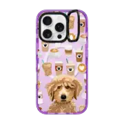 iPhone 16 Pro Impact Ring Stand Case MagSafe Compatible Poodle coffee clear phone case for unique dog breed lovers