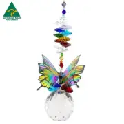 Rainbow Butterfly, Crystal Suncatcher gift, chakra prism suncatchers large size