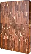 KOKOCCBD Acacia Wood End Grain Cutting Board for Kitchen, Wooden Chopping Board with Handle, Checkered Chopping Boards Charcuterie Boards, 39 x 27.5 x 2.5 CM Chopping Mat